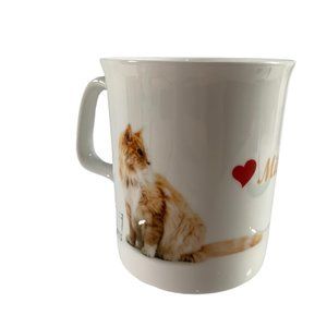 Wellington Cat Lady Heart Mittens Mug Coffee Cup White Yellow Ceramic